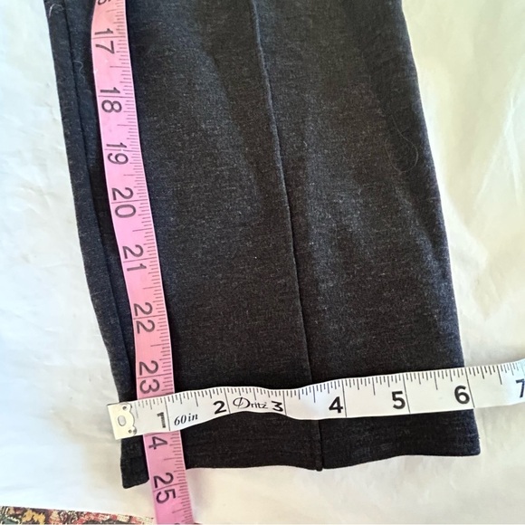 GARNET HILL Comfort Crop Trousers Pull-on Pants Heathered Charcoal Size Medium - Picture 13 of 13
